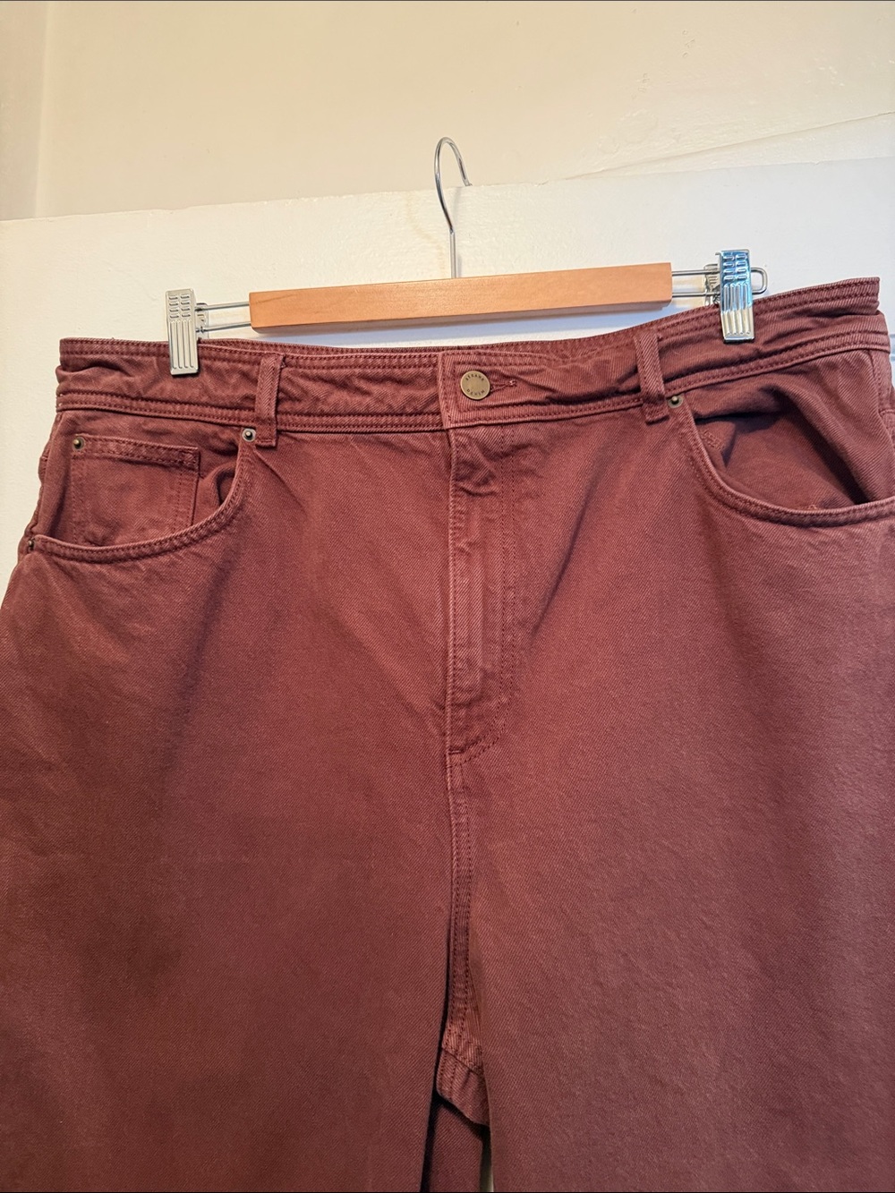 Sezane Rust-Brown Ankle Crop Jeans - Picture 2 of 6